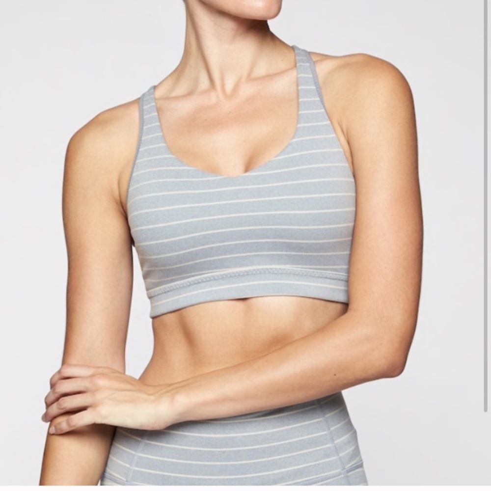 Athleta Striped Trancendence Sports Bra